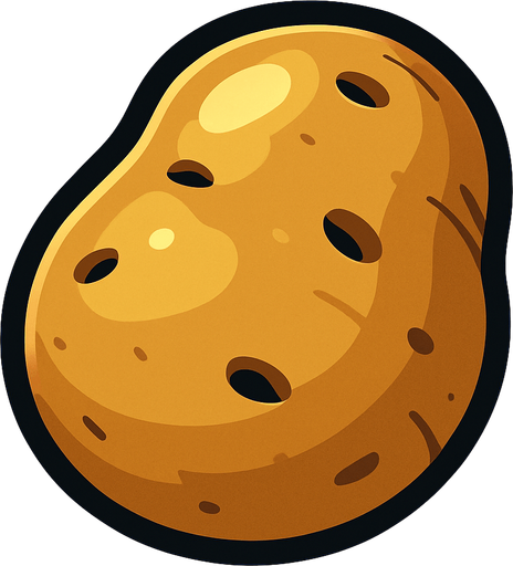 potato.
In-Game asset.  2d.  High contrast.  No shadows. cartoon