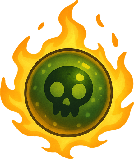 yellow flame ze poisonous bead top view.
In-Game asset