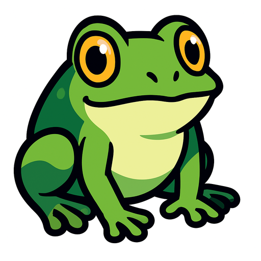 frog.
In-Game asset.  High contrast.  No shadows. 2d