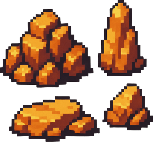 Rocas pixart.
In-Game asset.  2d.  High contrast.  No shadows