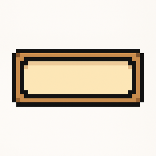 Info bar box 2d pixel art horizontal.
In-Game asset.  2d.  High contrast.  No shadows