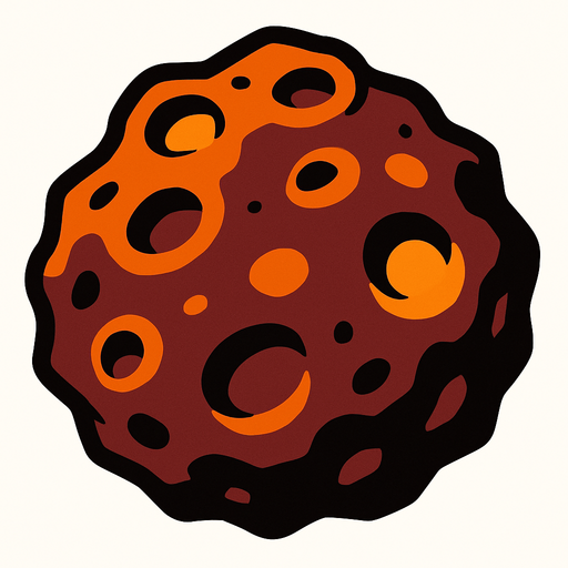 asteroit.
In-Game asset.  2d.  High contrast.  No shadows
