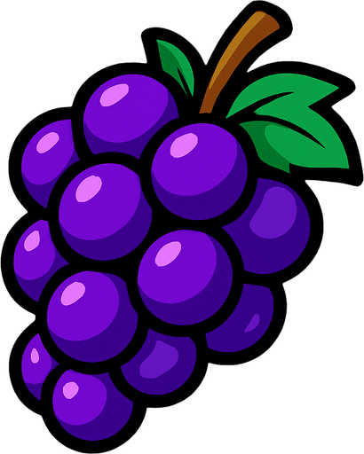 grape.
In-Game asset.  2d.  High contrast.  No shadows