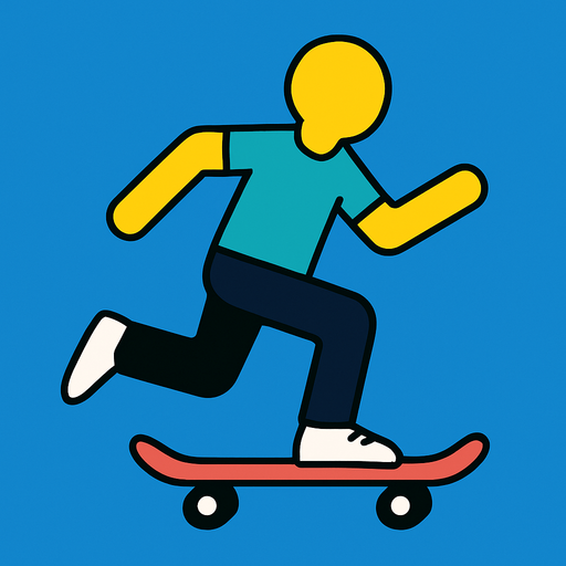 modern player of app store icon,only player,in skaetborg.
In-Game asset.  2d.  High contrast.  No shadows