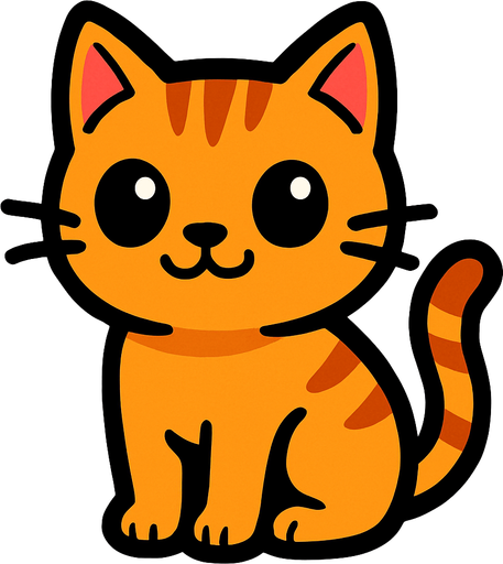 cat.
In-Game asset.  2d.  High contrast.  No shadows