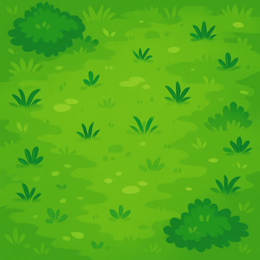 A pretty air view grass plain.
In-Game asset.  2d.  High contrast.  No shadows