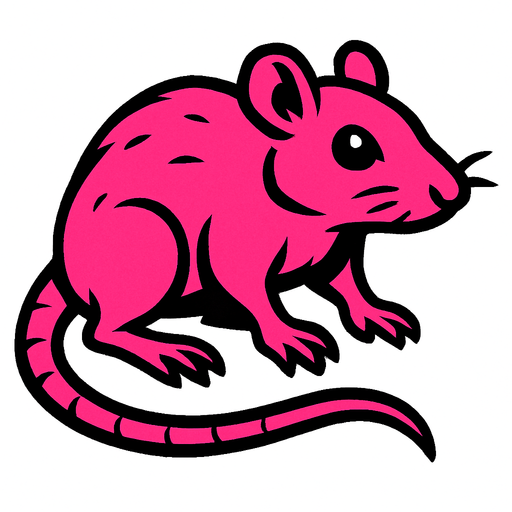 Pink rat.
In-Game asset.  2d.  High contrast.  No shadows