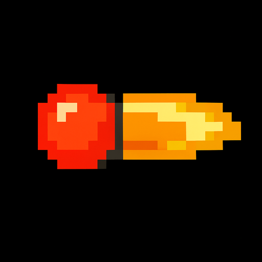 8bit enemyBullet.
In-Game asset.  2d.  High contrast.  No shadows