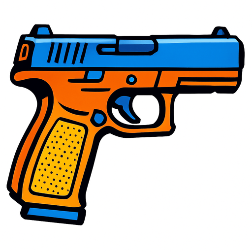 Gun.
In-Game asset.  2d.  High contrast.  No shadows