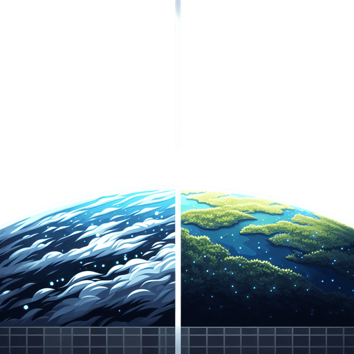 Outterspace above, terra firma below.
Single Game Texture. In-Game asset. 2d. Blank background. High contrast. No shadows.