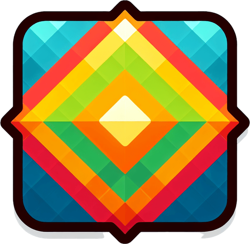 Simple flat icon, 200x200pixels, one bright color romb with border. No shadows, top down view, transparent background.
Single Game Texture. In-Game asset. 2d. Blank background. High contrast. No shadows.