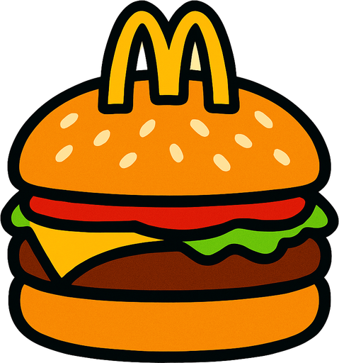 unahamburguesa del mcdonal.
In-Game asset.  2d.  High contrast.  No shadows