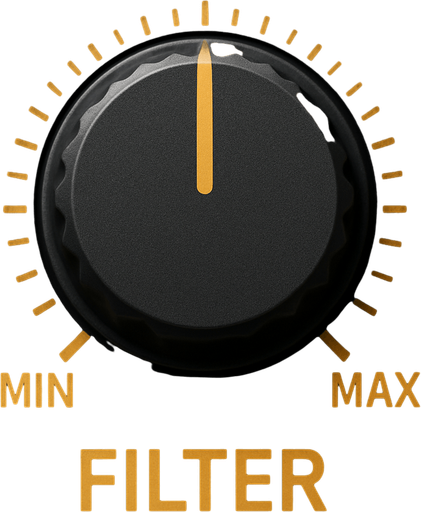 Dj deck filter knob. Front view