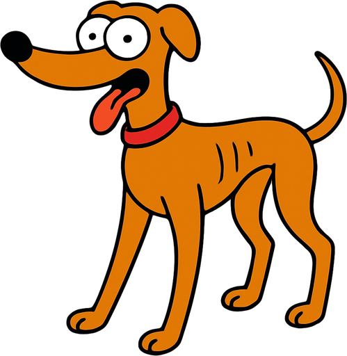 Santa's Little Helper the Simpsons
In-Game asset.  2d.  High contrast.  No shadows