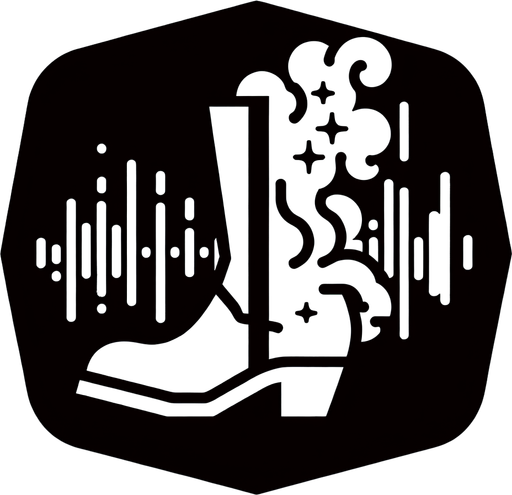 A boot icon dissolving into smoke or shadow at the heel. Sound wave symbol with a line striking through it, indicating silence..
Single Game Texture.  In-Game asset.  2d.  Blank background.  High contrast.  No shadows