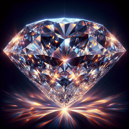 A shimmering diamond sparkles brilliantly,.