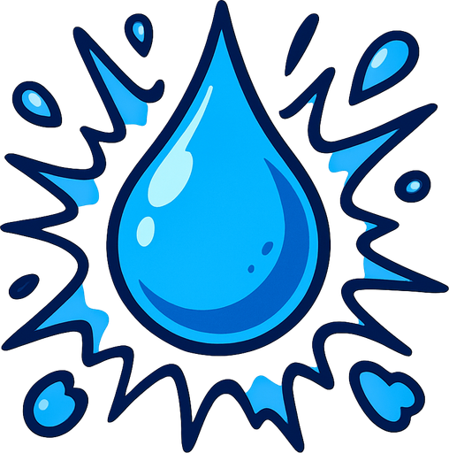 Su damlası patlama parçacık.
In-Game asset.  2d.  High contrast.  No shadows