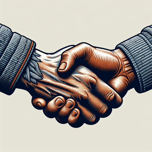 handshake.
Single Game Texture. In-Game asset. 2d. Blank background. High contrast. No shadows.