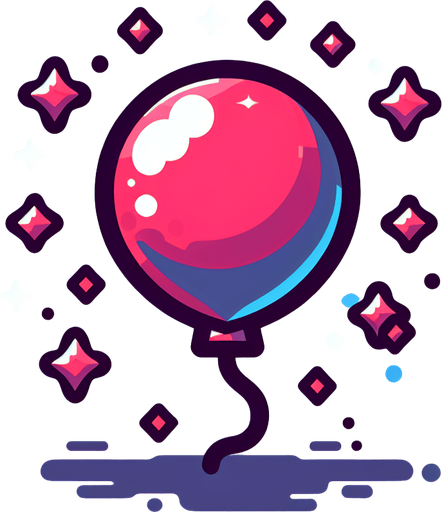 balloon.
Single Game Texture.  In-Game asset.  Blank background.  High contrast.  No shadows. 2d