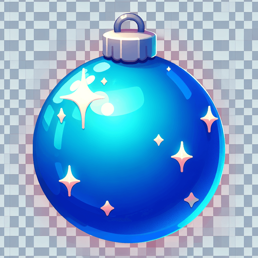 Cartoon Christmas ornament Blue
Single Game Texture. In-Game asset. 2d. Blank background. High contrast. No shadows.