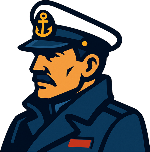 warship commander head looking left in game asset.
In-Game asset.  2d.  High contrast.  No shadows