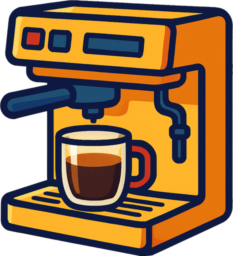 coffee machine.
In-Game asset.  2d.  High contrast.  No shadows
