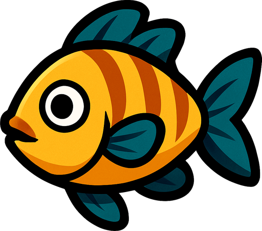 fish.
In-Game asset.  2d.  High contrast.  No shadows