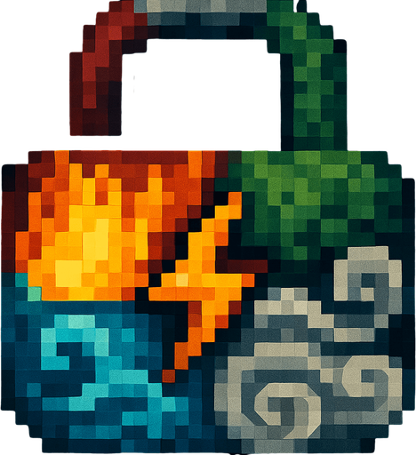 Haz este candando con los 5 ewlementos, fuego tierra, agua, aire, energia