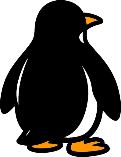 penguenin arkası dönük olsun.
In-Game asset.  2d.  High contrast.  No shadows