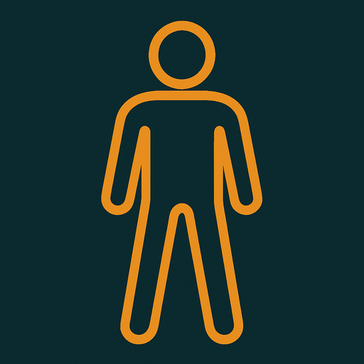 Human in lines figure.
In-Game asset.  2d.  High contrast.  No shadows