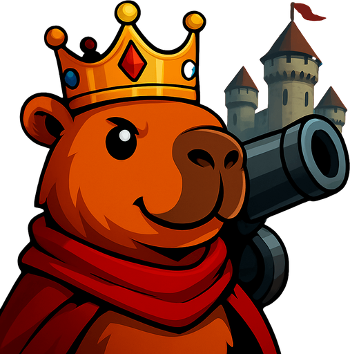 El rey tambien esta listo para pelear en el castillo de fondo.