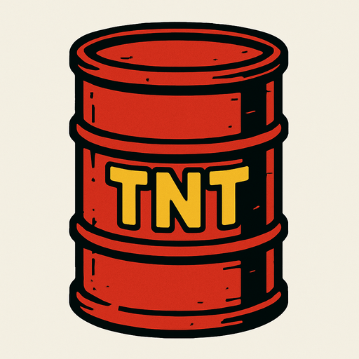 tnt yazılı varil.
In-Game asset.  2d.  High contrast.  No shadows