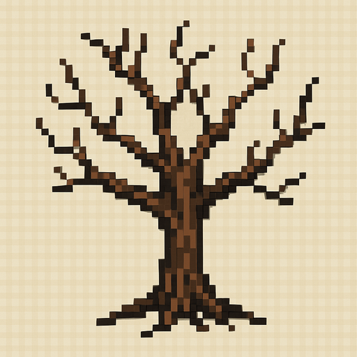 kurumuş ağaç ekle pixel şeklinde.
In-Game asset.  2d.  High contrast.  No shadows