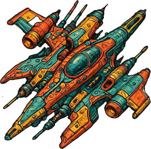 crazy spaceship top view.