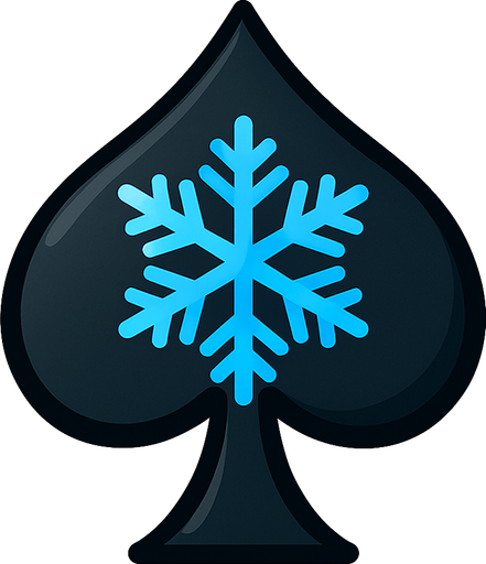 Just the spade from this picture with a blue snowflake in the middle of it.