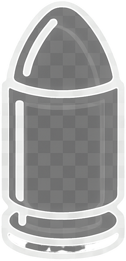 simbolo transparente de bala.
In-Game asset.  2d.  High contrast.  No shadows