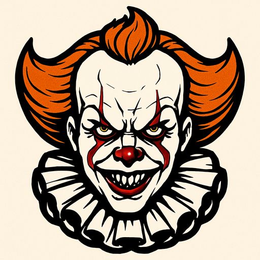 pennywise head.
In-Game asset.  2d.  High contrast.  No shadows