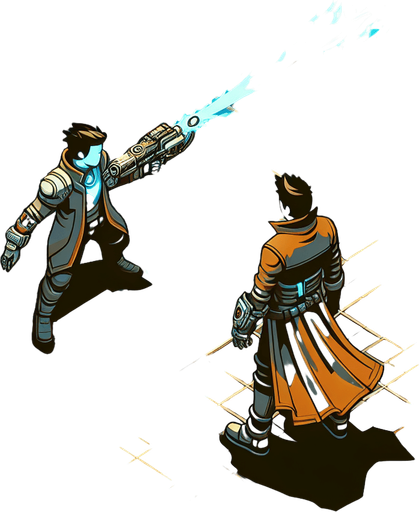 hero with a gun, shoots forward, top view, topdown.
Single Game Texture. In-Game asset. 2d.TopDown. Blank background. High contrast. No shadows.