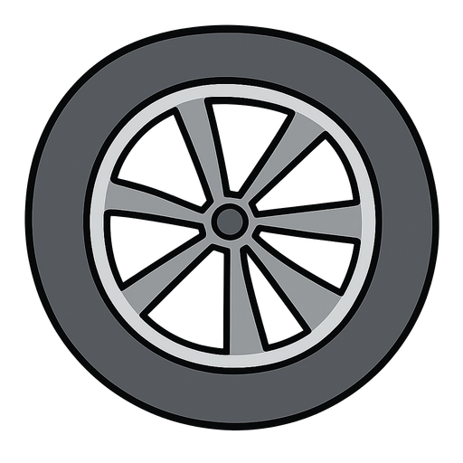 2d car wheel. No background. Transparent background. Blank background. No shadows. 2d. In-Game asset. flat