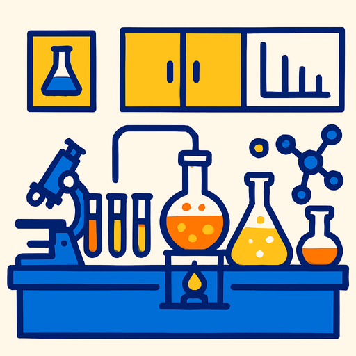 Laboratuvar.
In-Game asset.  2d.  High contrast.  No shadows