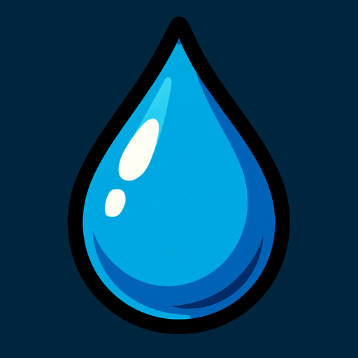 One drop of rain.
In-Game asset.  2d.  High contrast.  No shadows