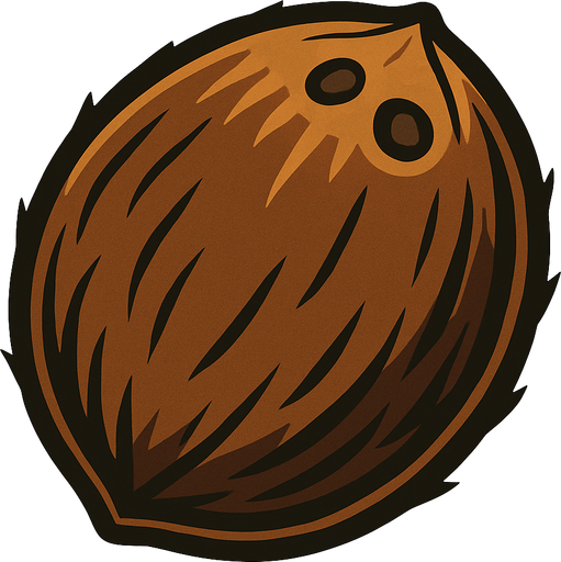 Un coco.
In-Game asset.  2d.  High contrast.  No shadows