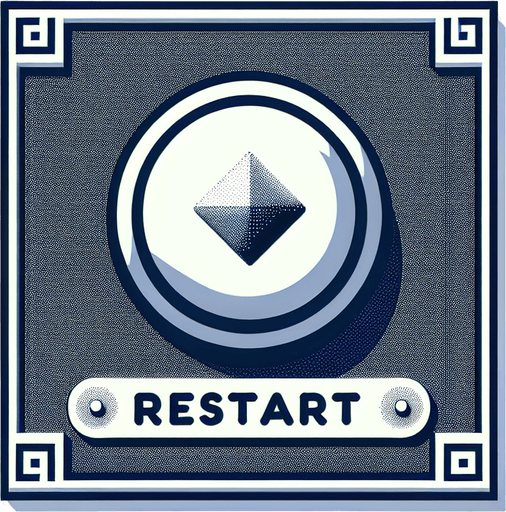A restart button Single Game Texture. In-Game asset. 2d. Blank background. High contrast. No shadows.