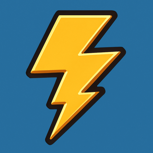 Thunder 2d game.
In-Game asset.  2d.  High contrast.  No shadows