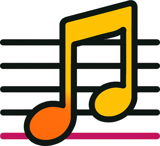 2D muzik notasi.
In-Game asset.  2d.  High contrast.  No shadows