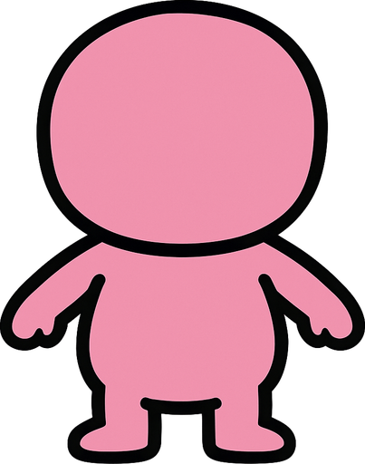 Pink labubu no eyes no ears.
In-Game asset.  2d.  High contrast.  No shadows no hair