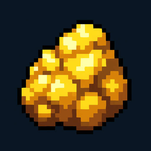 Gold ore poxart.
In-Game asset.  2d.  High contrast.  No shadows