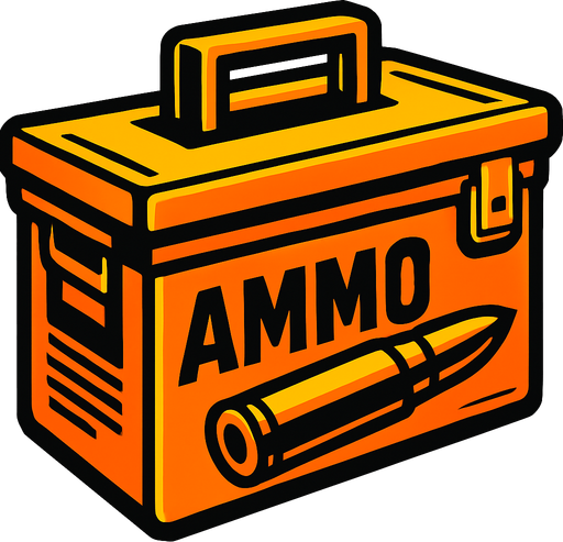 ammo box.
In-Game asset.  2d.  High contrast.  No shadows