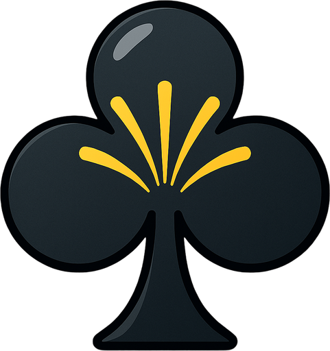 Just the club from this picture with 1. **Fan/Spray Symbol** - Three or more lines radiating outward from a central point, yellow in color, in the center of the club.