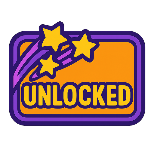 Shooting stars unlocked button.
In-Game asset.  2d.  High contrast.  No shadows